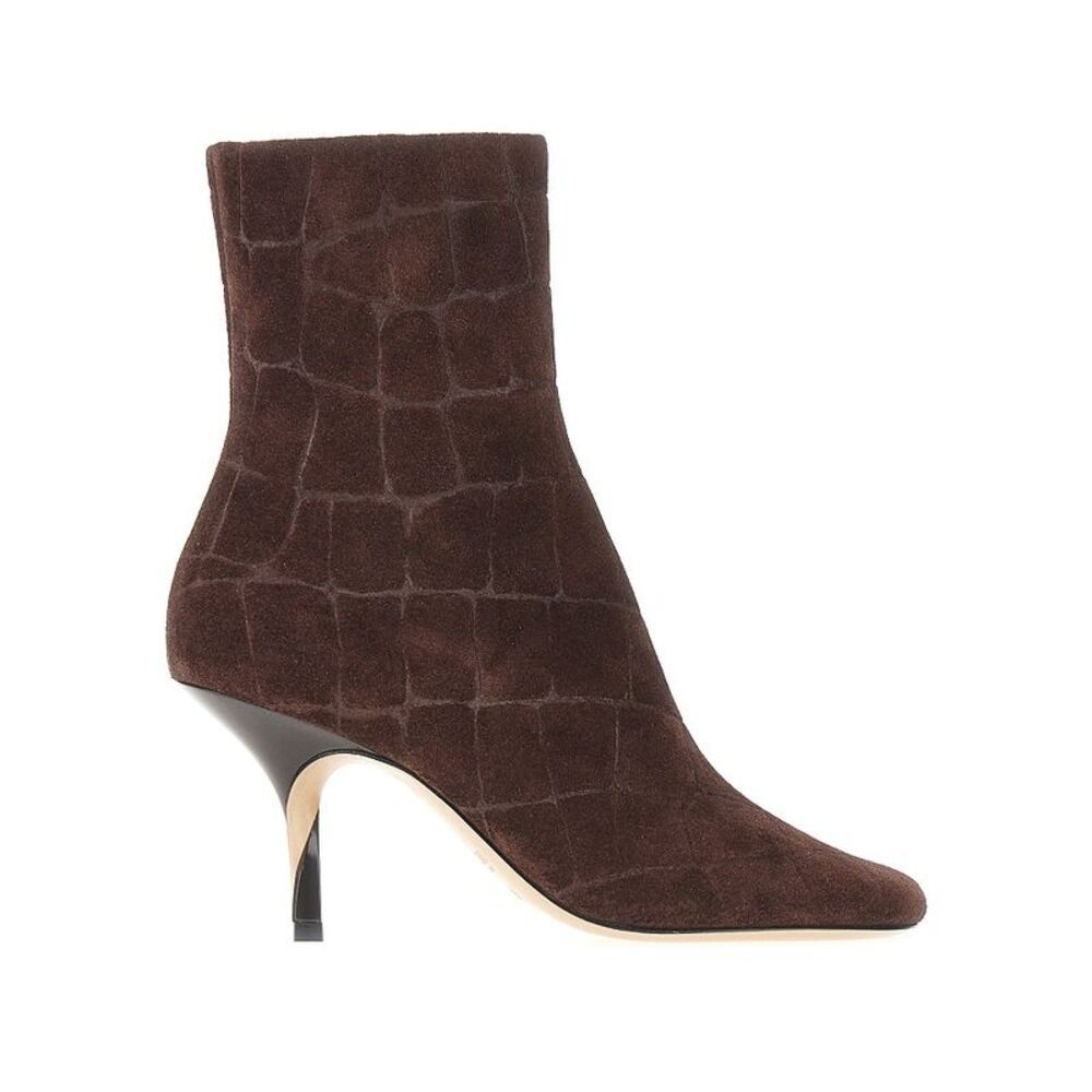 Jacquemus Women Croco-Embossed Leather Ankle Boots